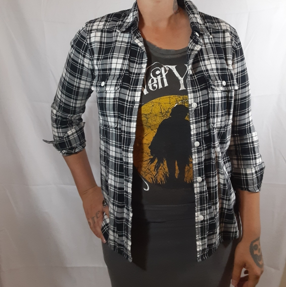 PAIGE Plaid Flannel Long Sleeve Button Down Shirt